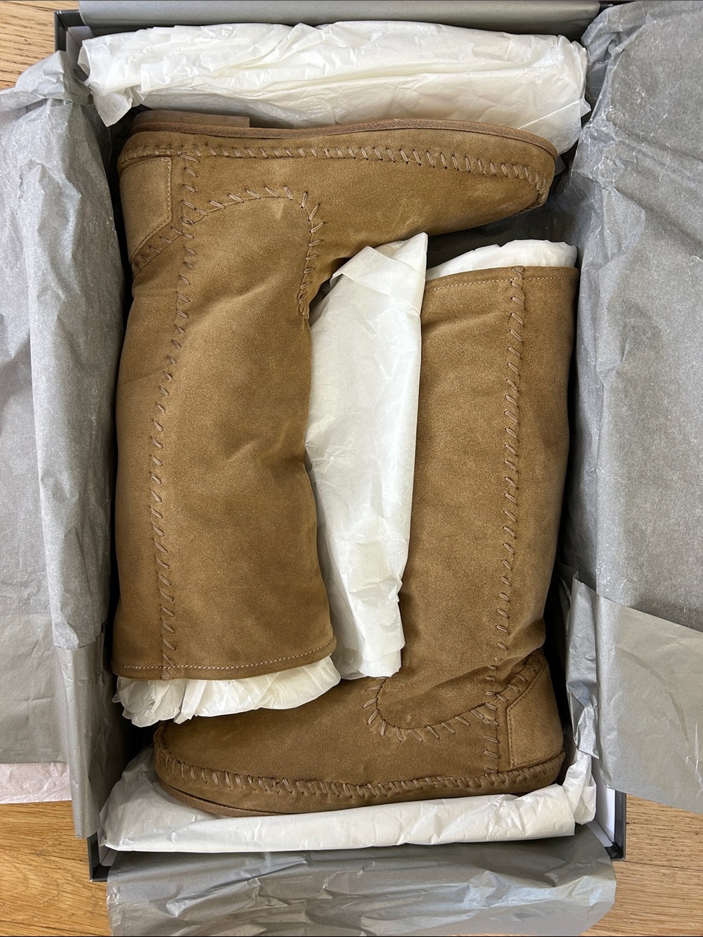 ALBERTA FERRETTI suede moccasin boots sz 37 NWT sill in original packaging box